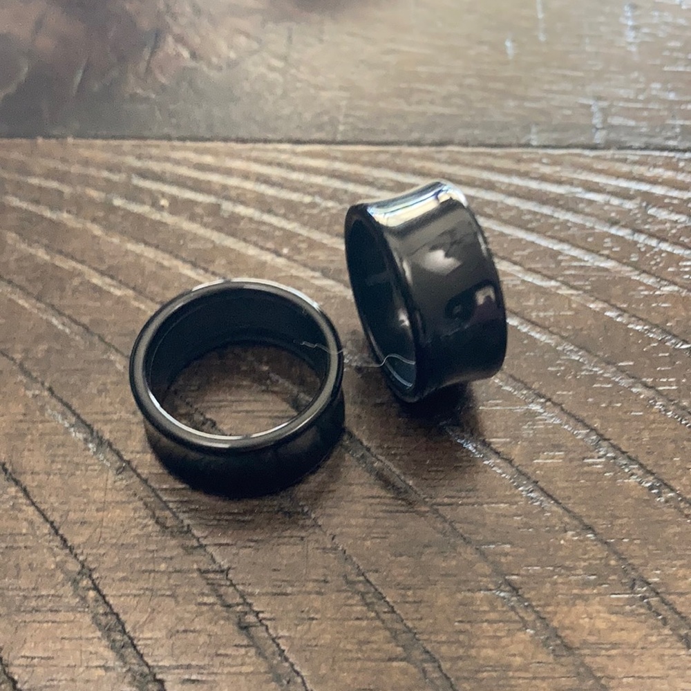 Black double flare plugs / tunnels 3/4” and 7/8”